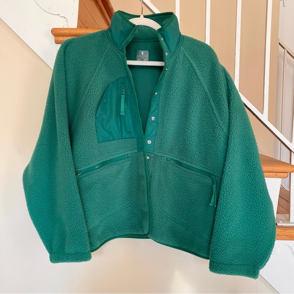 NWT Free People Movement Hit The Slopes Fleece Jacket Green Glow Medium - Picture 8 of 8